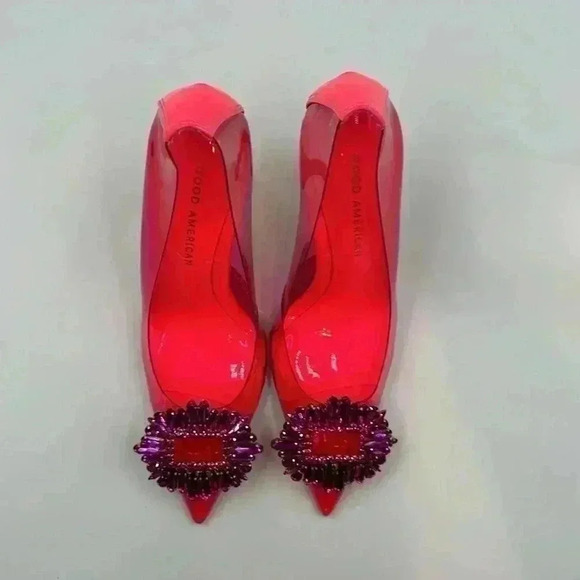 🆕 w/box Good American Cinder-f**cking Rella pumps hot pink /purple heels… - Picture 7 of 11